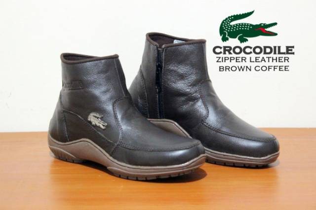 SEPATU BOOTS FORMAL KEREN PRIA COWOK KULIT ASLI RESLETING ZIPPER KERJA KANTOR DINAS RESMI BIKERS