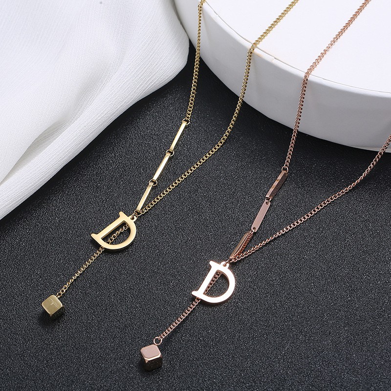 Kalung Titanium Wanita Anti Pudar Model D Juntai - ercassia