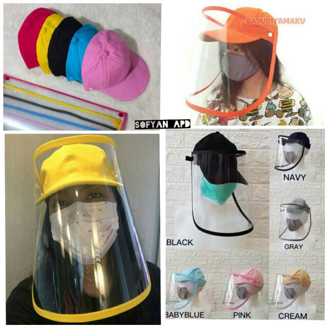 Topi face shield base ball dewasa APD/ bisa COD