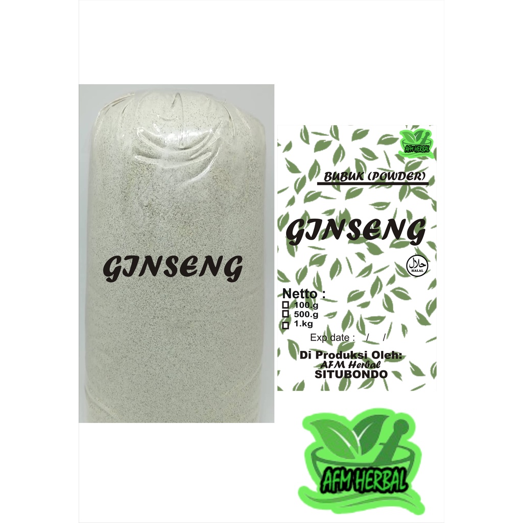 

Bubuk Ginseng / Gingseng 1kg Murni Herbal-Rempah-Tradisional