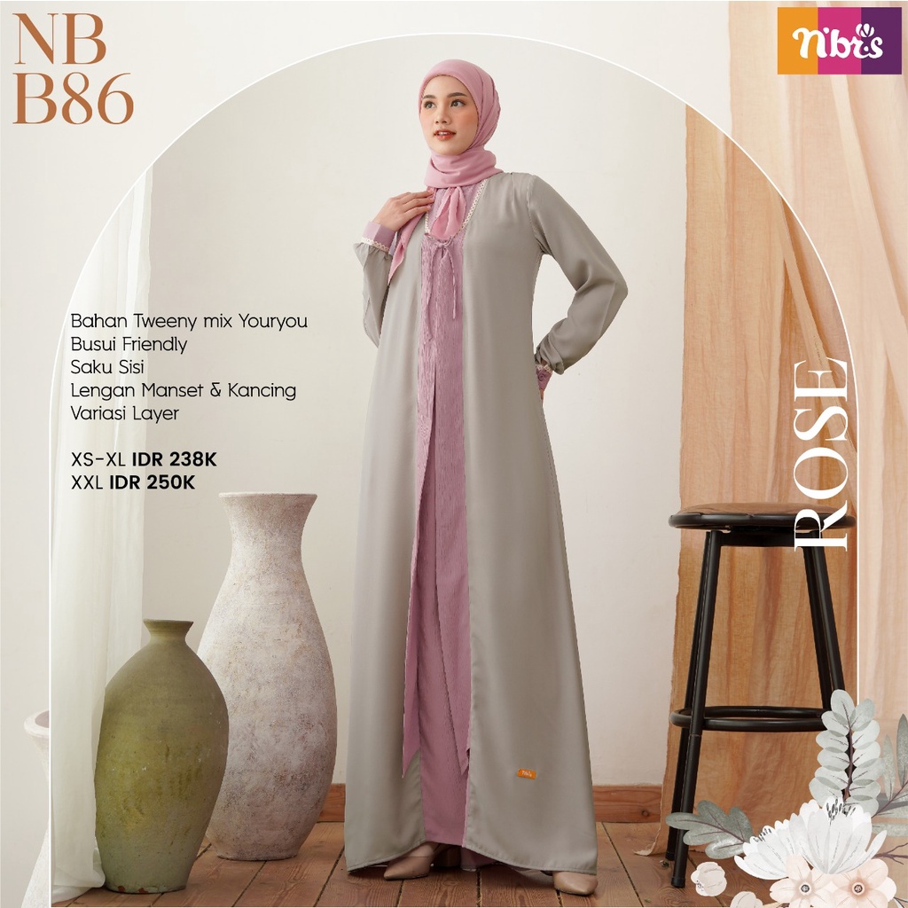 NIBRAS GAMIS NB B86 Bahan Tweeny mix Yoryou Dress Fashion Muslimah Modern by Nibras bisa COD