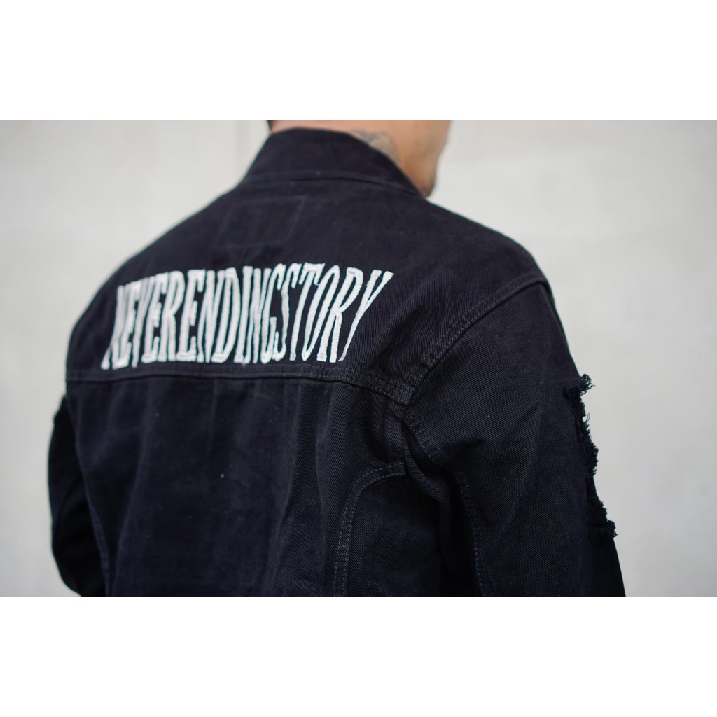 Legend of Denim jaket pria jaket jeans jaket denim ripped jeans pria jaket jeans pria sobek jaket distro jaket jeans denim pria jaket jeans ripped ripped denim jacket warna Hitam JRN502