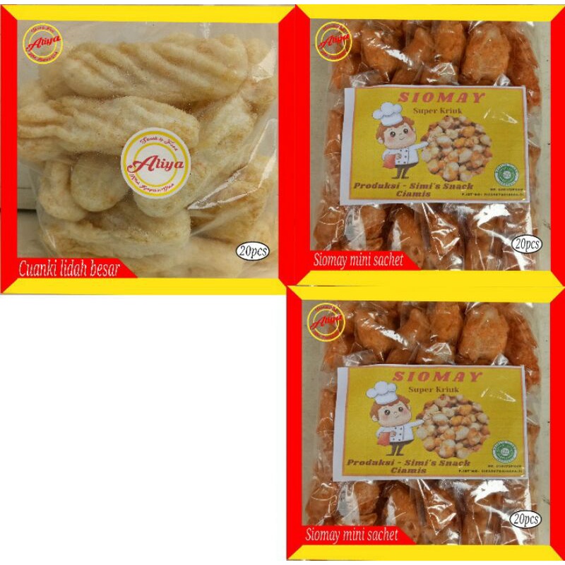 

Keripik KACA \ BELING / Siomay mini PEDAS (sachet) / Cuanki LIDAH 20pcs (250gr).Camilan enak pedass praktis