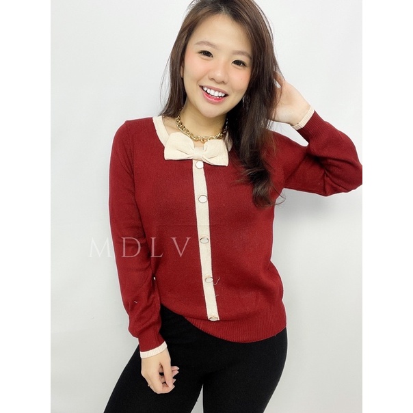 MDLV ~ 1037# Vallea Knitted Top Atasan Blouse Rajut Fashion Import