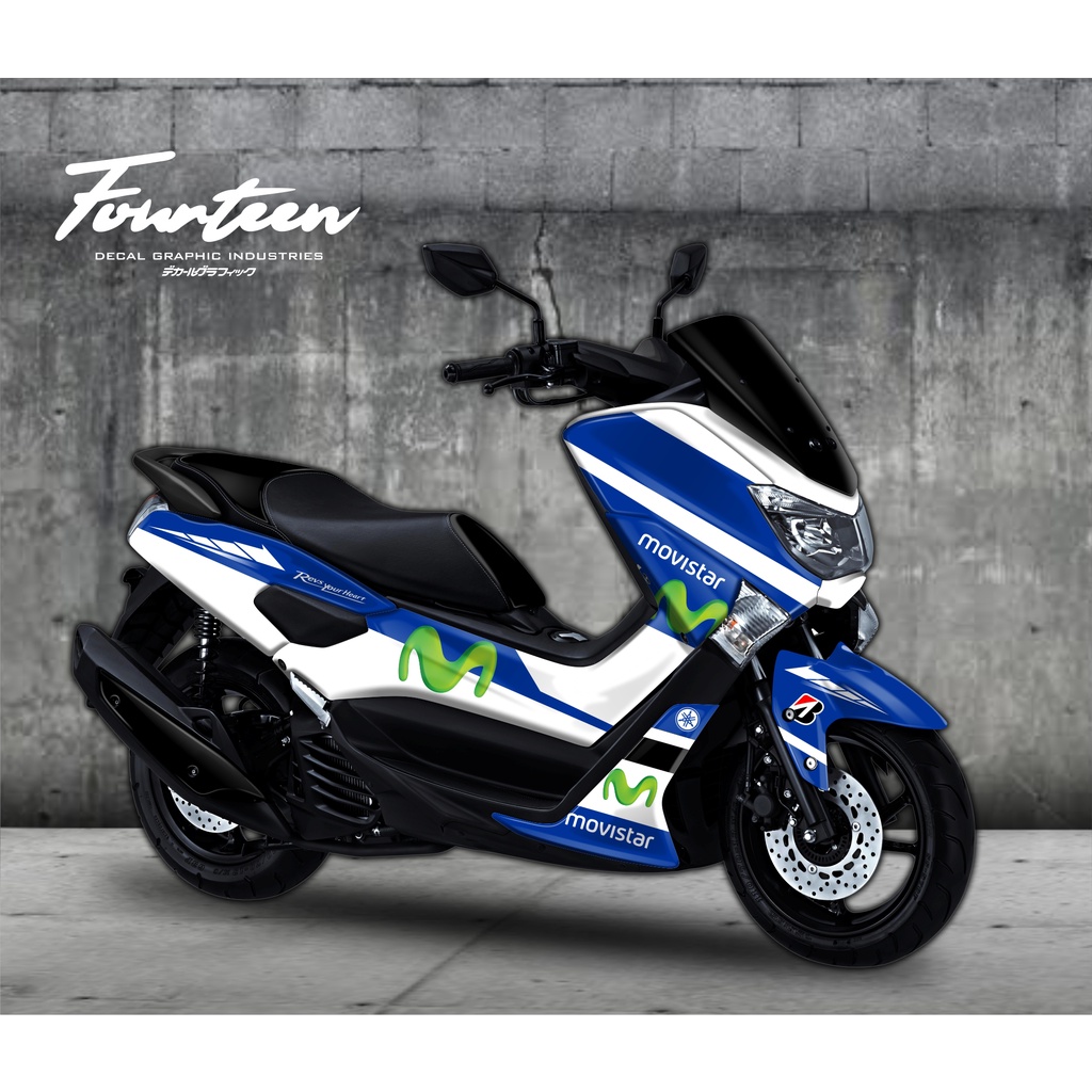 Sticker Nmax Full Body / Decal Nmax Full Grafis NMAX LAMA / PERTAMA BIRU PUTIH
