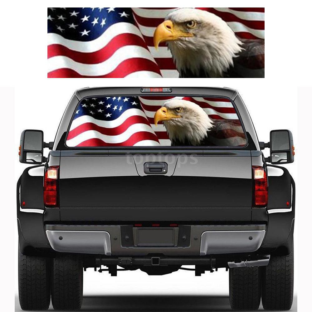 Stiker Decal Motif Bendera Amerika Elang Untuk Mobil Truk Suv 168 74cm Shopee Indonesia