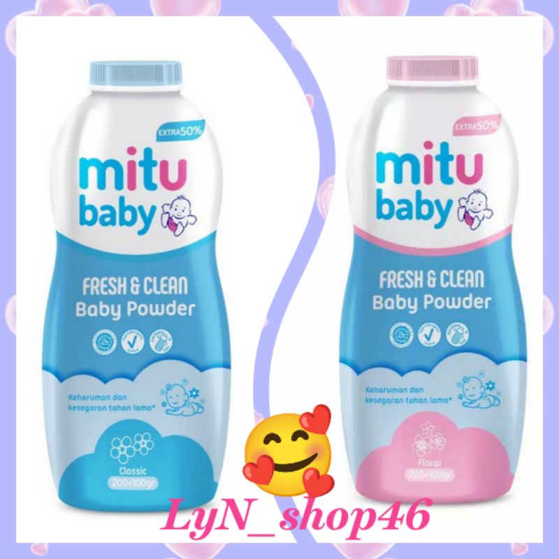 Mitu Baby Powder 200gr+100gr *Bedak Bayi