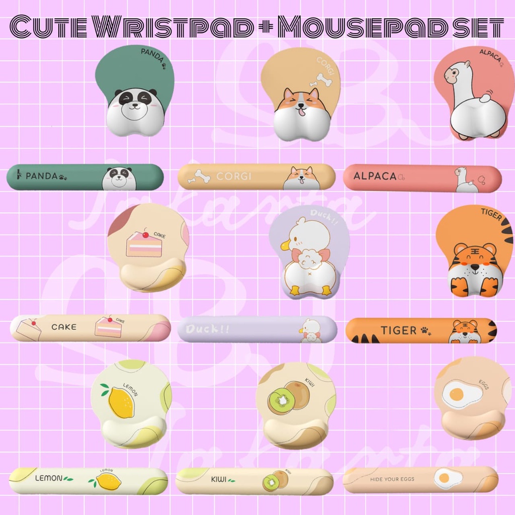 Set wristpad keyboard memory foam dengan wrist mousepad / wrist rest / wrist pad