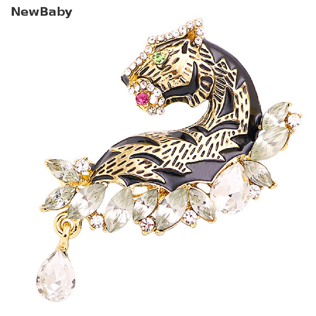 NewBaby Rhinestone Tiger Brooches For Women Beautiful Animal Pins Coat Suit Accessories ID