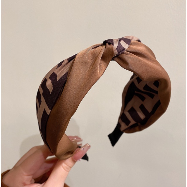 Bando Bandana Poni Korea Polos Wanita Motif Simpul Mewah Jung