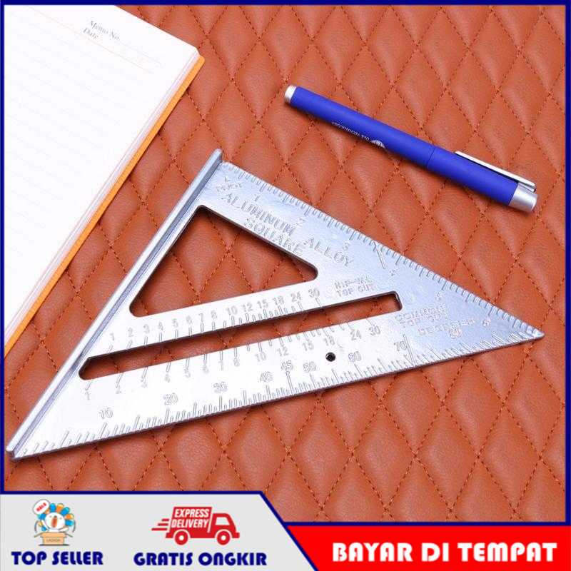 

Taffware Penggaris Siku Mistar Triangle Ruler Aluminium - VK18 COD Surabaya