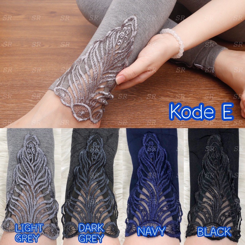 SR Legging Lace Panjang Import Brukat Cantik Fashion Softkatun Melar