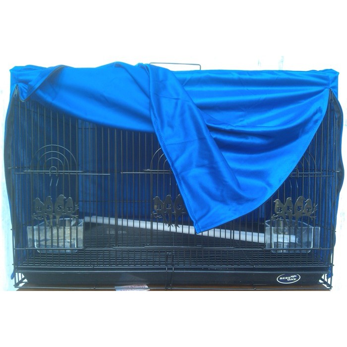 Krodong Kerodong Sangkar Besi Lovebird Kotak / Umbaran Bahan Kain Satin