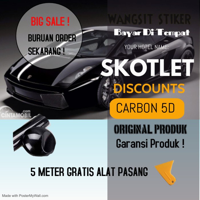 PS✨ Sticker carbon 5d/carbon 5d sticker/carbon sticker/stiker mobil/stiker