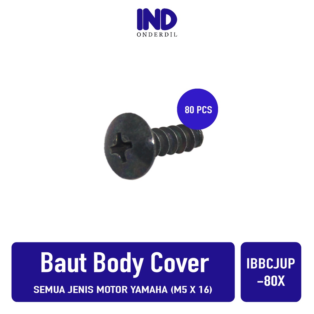 Baut-Bodi Body Cacing Philip-Phillip-Phillips-Pilip Motor Yamaha M5x16 M 5 x 16-M5 Isi 80 Biji-Pcs