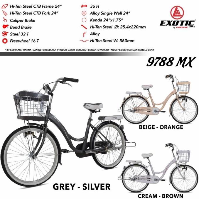 Sepeda Mini Keranjang Dewasa 20 24 26 Inch Exotic Et 9788 Mx City Bike