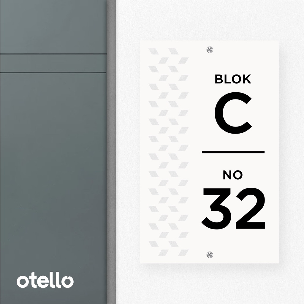 Otello Papan Alamat Rumah Custom Nomor Acrylic Nomer No Minimalist Print Akrilik Label House Number Label Aesthetic Mewah Modern