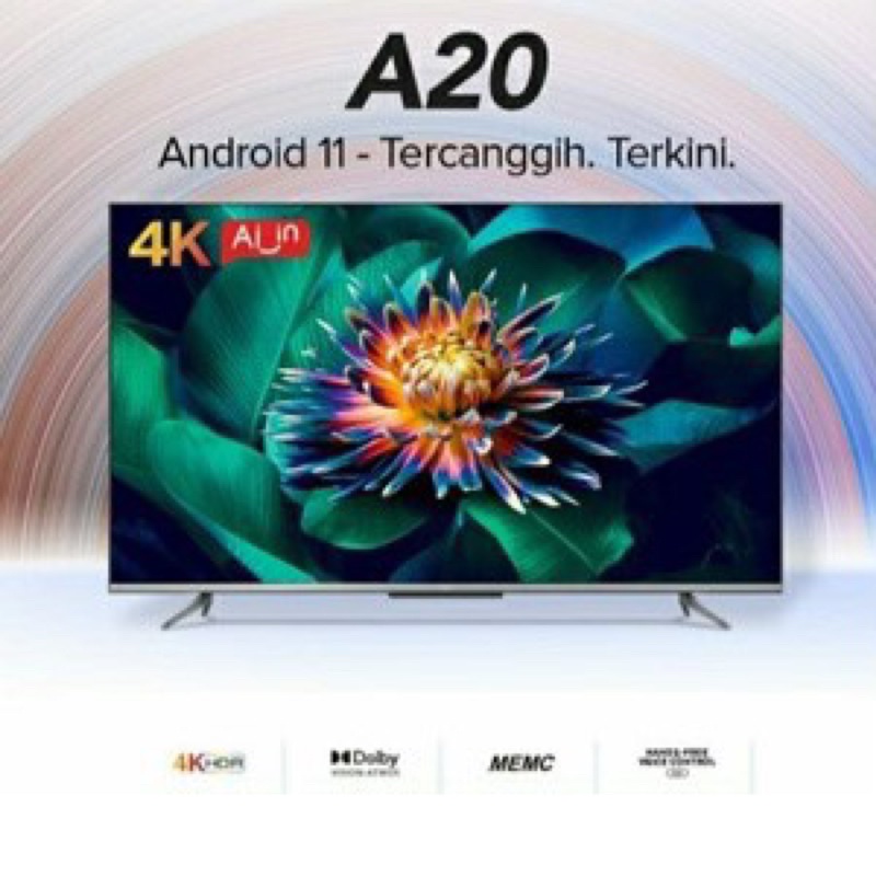 TCL LED TV 50 inch 50A20 ANDROID 11 UHD 4K - Garansi Resmi