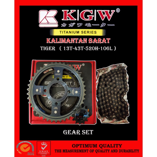 GEAR GIR SET PAKET KOMPLIT HONDA TIGER KAGAWA
