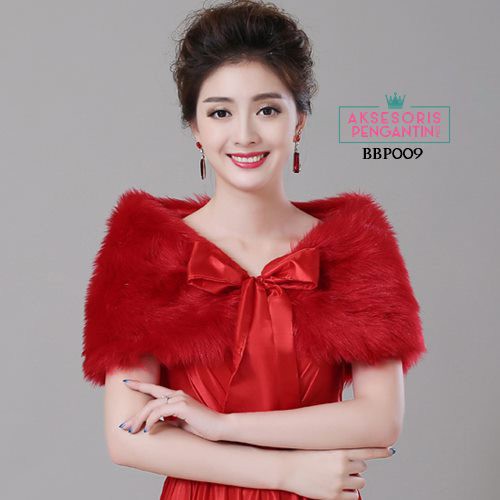 [PALING MURAH] BOLERO KARDIGAN BOLERO PENGANTIN BULU BLUDRU PREMIUM MERAH BBP009