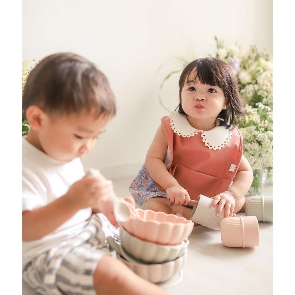 Mellow Kiku Silicone Dinnerware Set - Piring Mangkok Sendok Suction Anak Bayi Plate Mangkuk Bowl