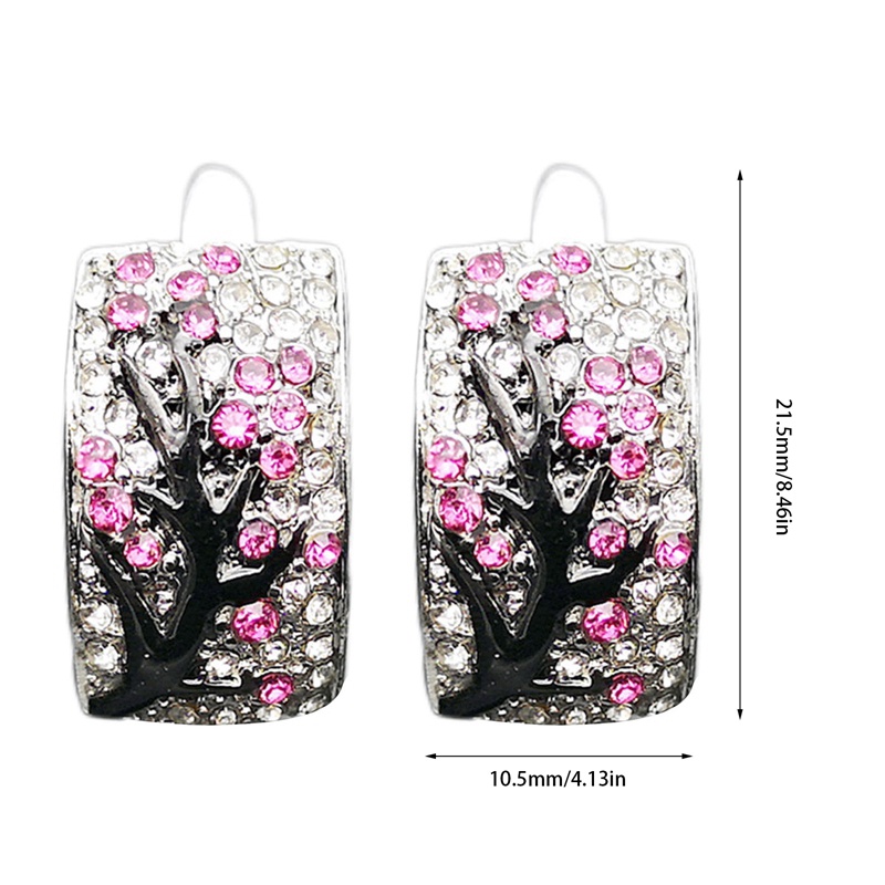 Anting Tusuk Sterling Silver 925 Desain Bunga Enamel Hias Cubic Zircon Handmade Untuk Wanita