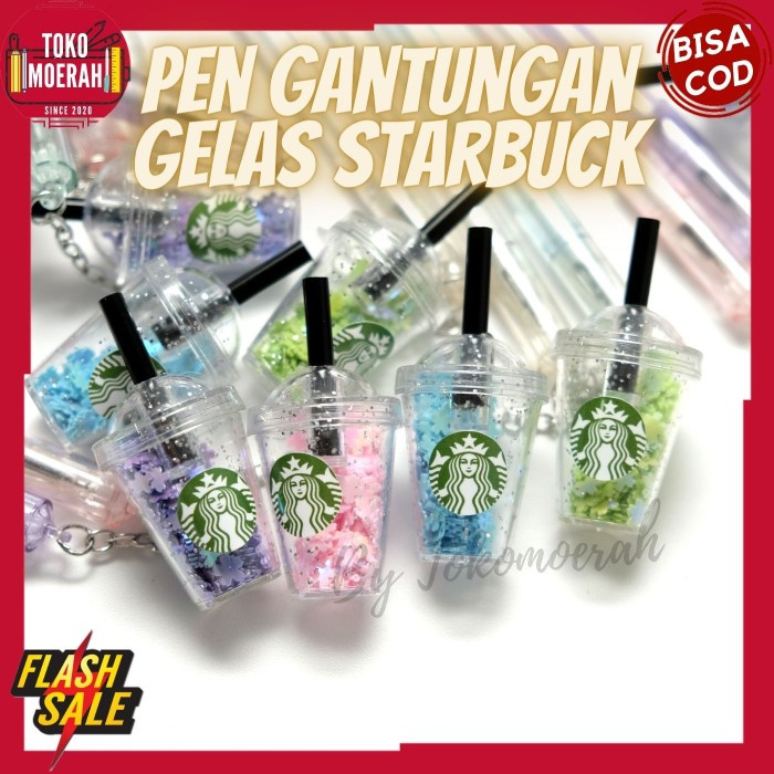 

MURAH PULPEN LUCU / BOLPEN UNIK / PEN GEL MURAH GANTUNGAN STARBUCKS BISA COD - Merah Muda