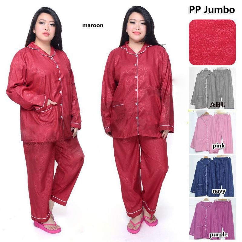 Piyama Baju Tidur Dewasa PP Jumbo Cewek Wanita / Cowok Pria Embos