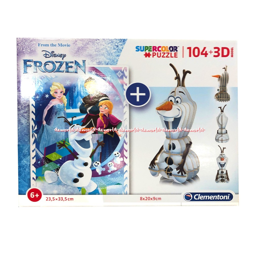 Clementoni Disney Frozen Super Color Puzzle 104 Mainan Puzzle 3D Untuk Anak Usia 6 Tahun Keatas