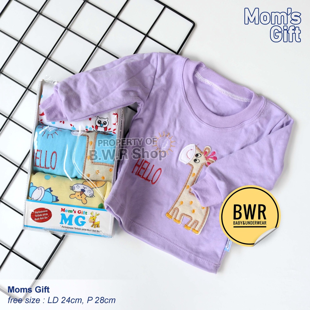 [ 3pc ] Oblong PANJANG Moms Gift Motif Random / Kaos Oblong Anak Bayi Newborn | Bwr