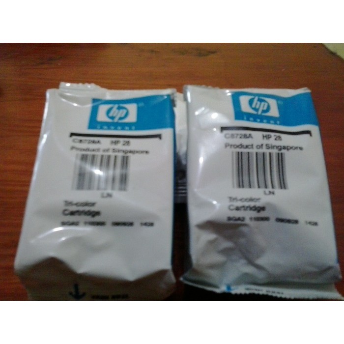 Tinta cartridge hp 28 color lostpack tanpa dus original