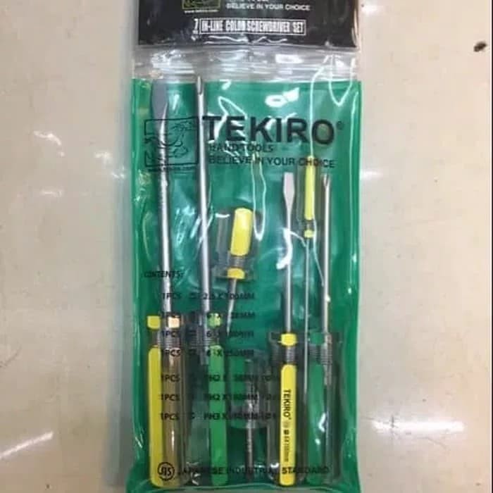 obeng set 7 pcs min dan plus merk tekiro