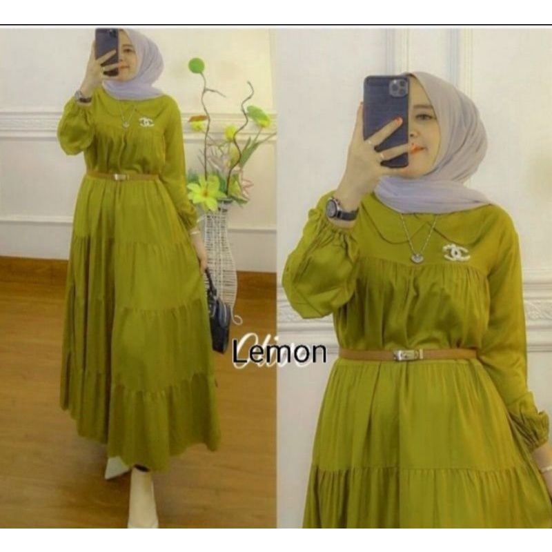 Raisa midi dress jumbo lebar mayung