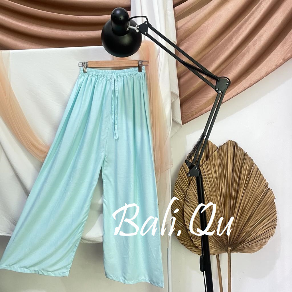 Celana Kulot Panjang Polos Jumbo Bali Qu-SKY BLUE