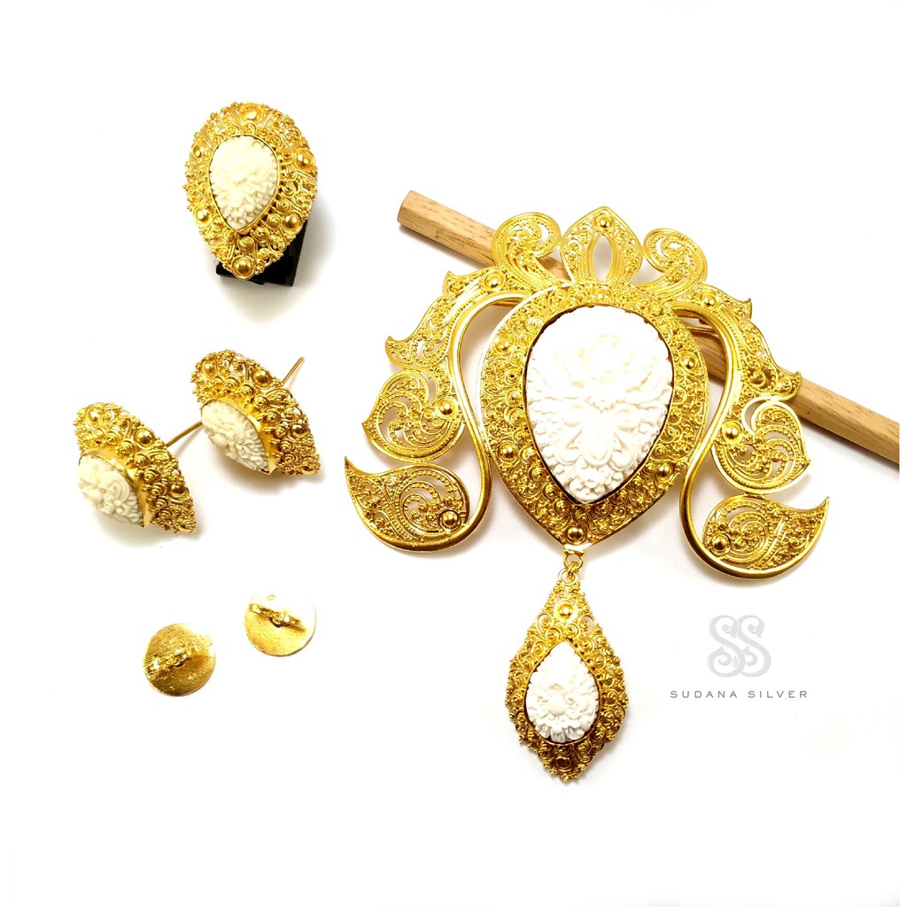 Set Bros Perak Gold Plated Silver 925 Bali