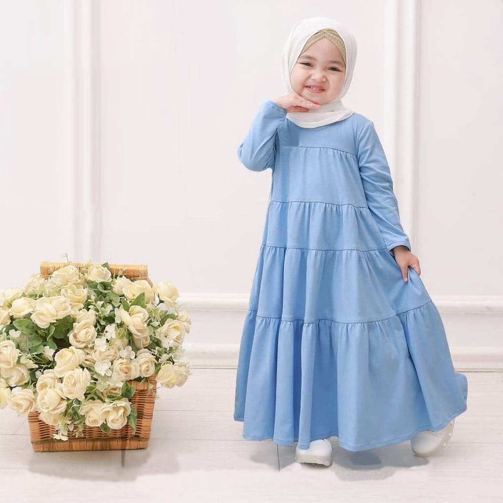 BEFAST - ZTL OOTD Dress Anak BIAN / DRESS ANAK AISYAH / Baju Gamis Anak-Anak Perempuan / Dress Maxy Polos / Fashion Anak Kekinian / Pakaian Anak Muslimah / Baju Ngaji Anak Perempuan / Termurah / Terlaris