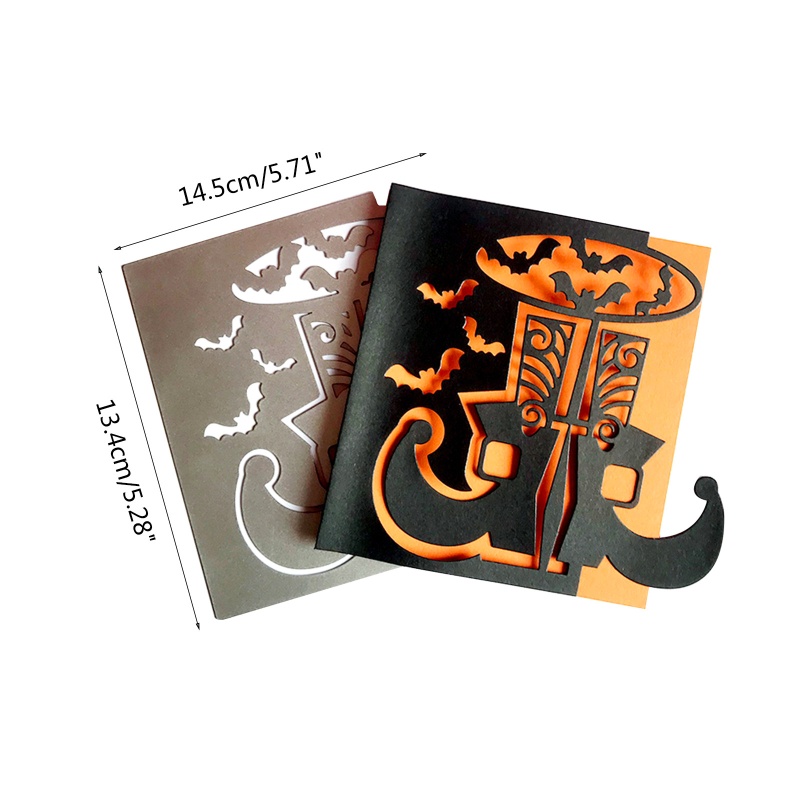 Zzz Cetakan Stensil Cutting Dies Motif Kelelawar Halloween Untuk Scrapbook / Craft Handmade DIY