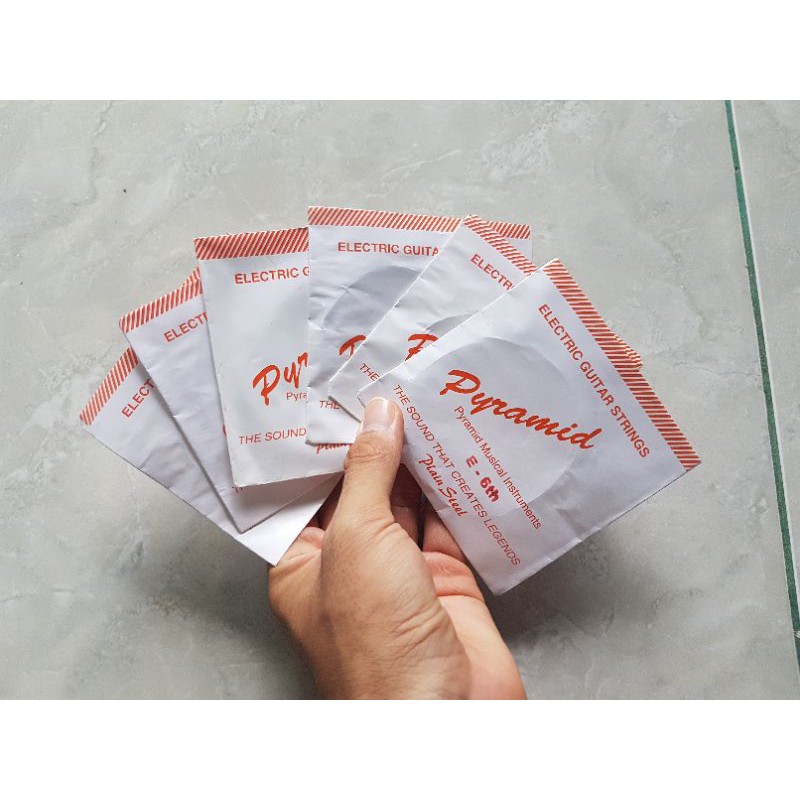 Senar Gitar Elektrik / Listrik Pyramid Original terbuat dari baja hitam Premium 1 Set Murah