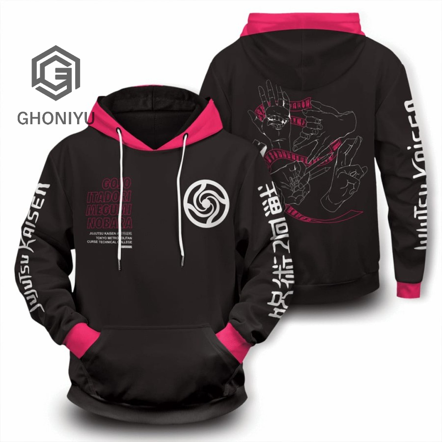 Jaket Sweater Satoru Gojo Anime Jujutsu kaisen Kanji Logo Hoodie Premium Yuuji Itadori Hoodie Jumbo