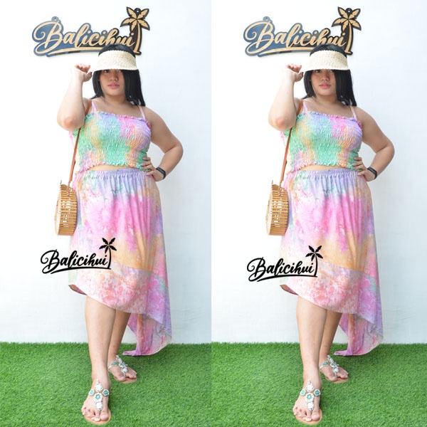 Balicihui Set Ariana Set Crop Top Wanita Set Crop Top Jumbo Plus Size Big Size Setelan Crop Top Wanita