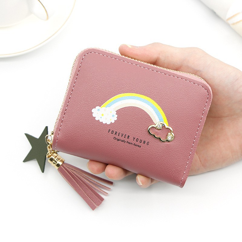 (COD) Dompet Mini Wanita Dompet Pendek Koin &amp; Dompet Kartu