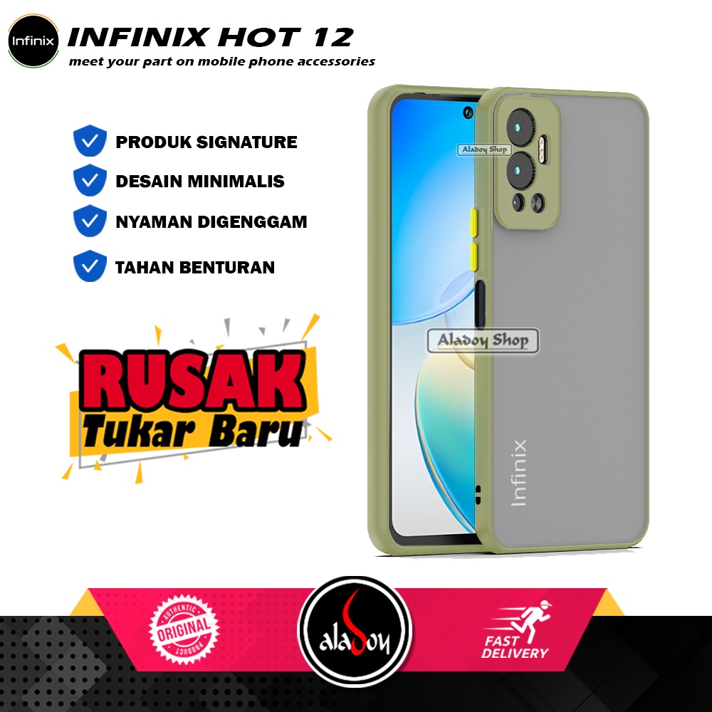 Case Infinix Hot 12 2022 Hard Case Aero Protection Camera Premium Casing