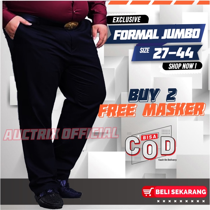 Celana Bahan Pria Formal Panjang Kerja Kantor Slimfit Ada Size Jumbo 27-44