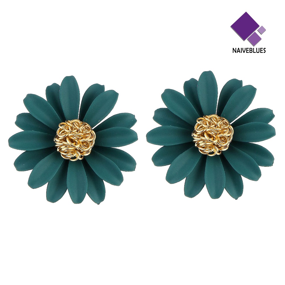 Anting Stud Bentuk Bunga Aster Untuk Wanita