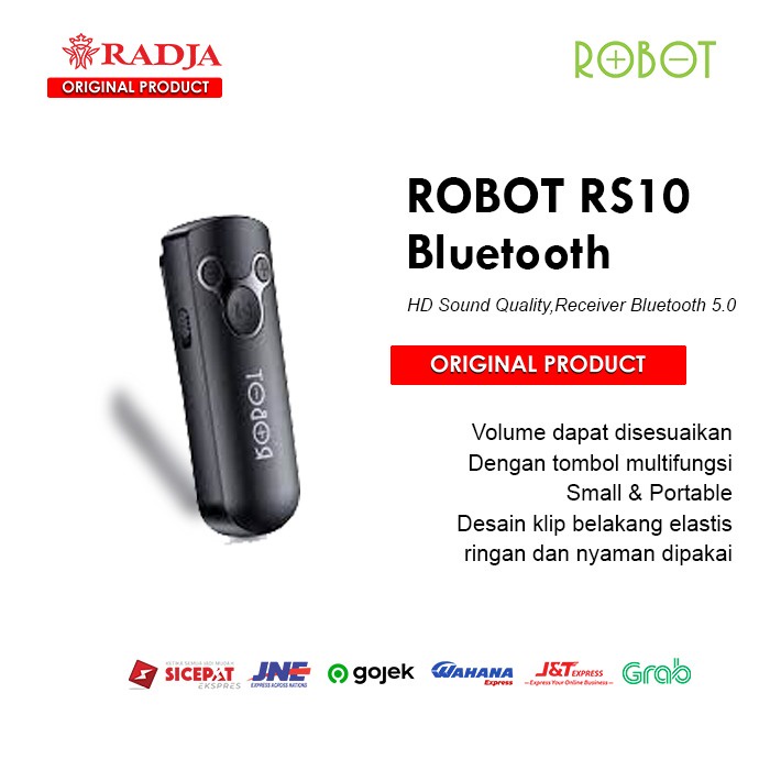 Audio Receiver Robot RS10 Bluetooth AUX 3.5mm Stereo _ ORI