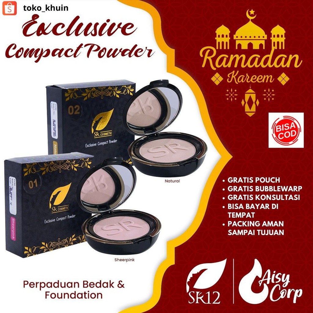 Bedak SR12 / Bedak Glowing / Bedak Tahan Lama / Bedak Foundation / Bedak Pengantin