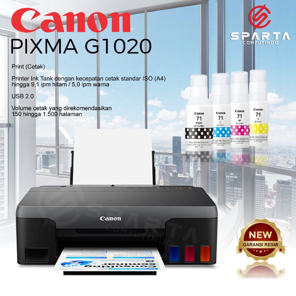 Printer Canon PIXMA G1020 Ink Tank Printer Only