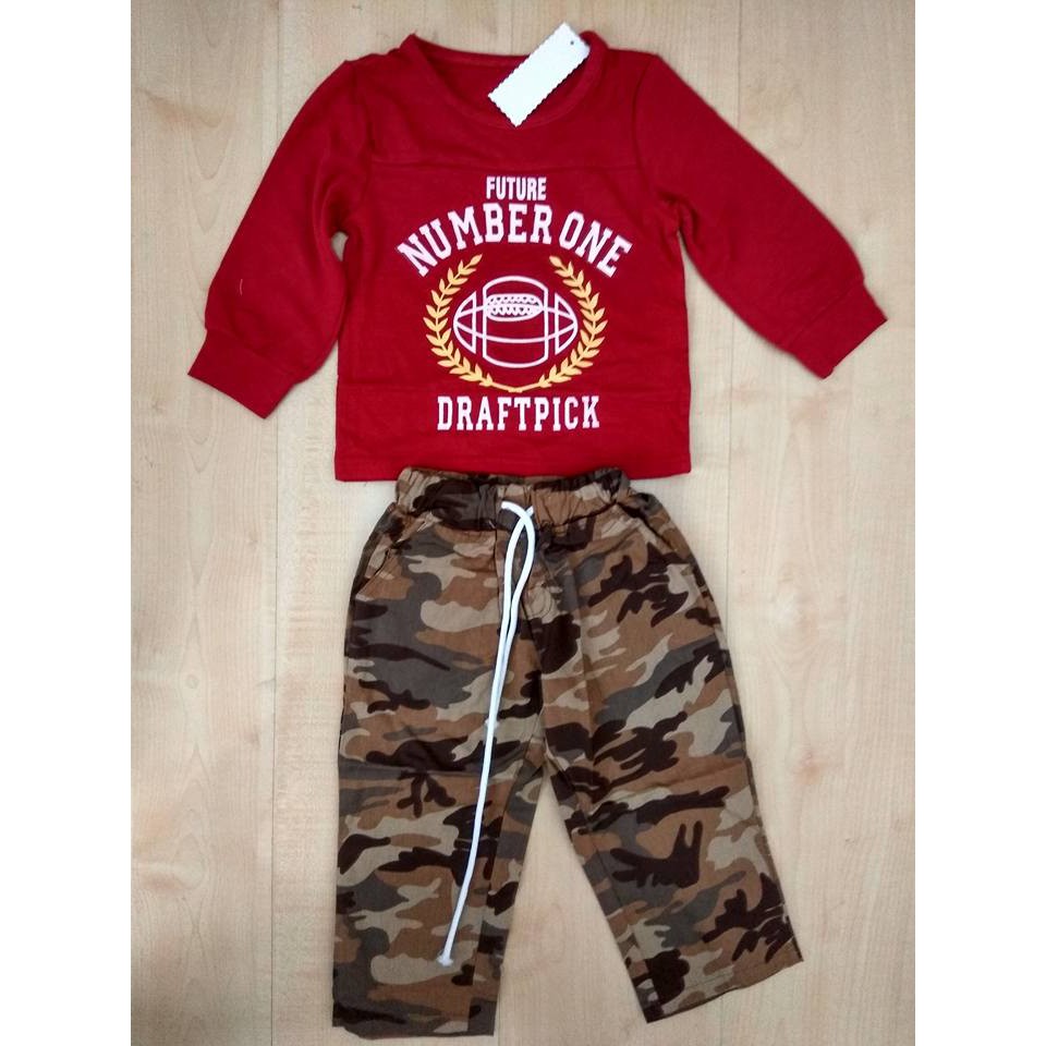 SETELAN ANAK BABY BEAR NUMBER ONE ARMY SET PANTS