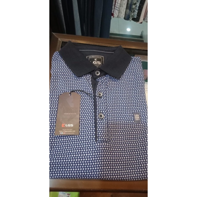 Kaos Kerah fashion Lgs Johnwin katun navy