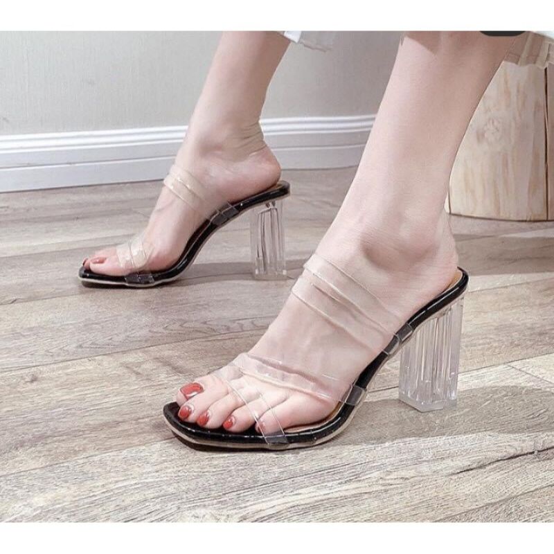 Sepatu andin hak tahu/hak pump/sepatu hak tali wanita/heels 7cm/ sepatu hak kaca/heels kaca/sandal h